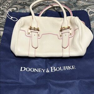 Dooney & Bourke Cream Satchel with Pink Accents